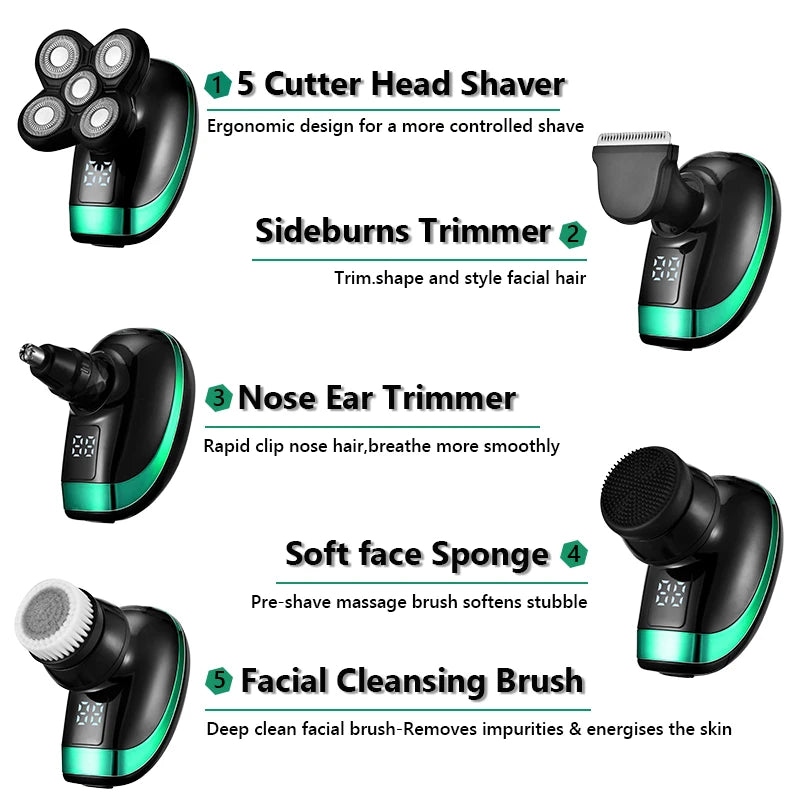 VelvetTrim 5 In one Men's Rechargeable Electric Shaver